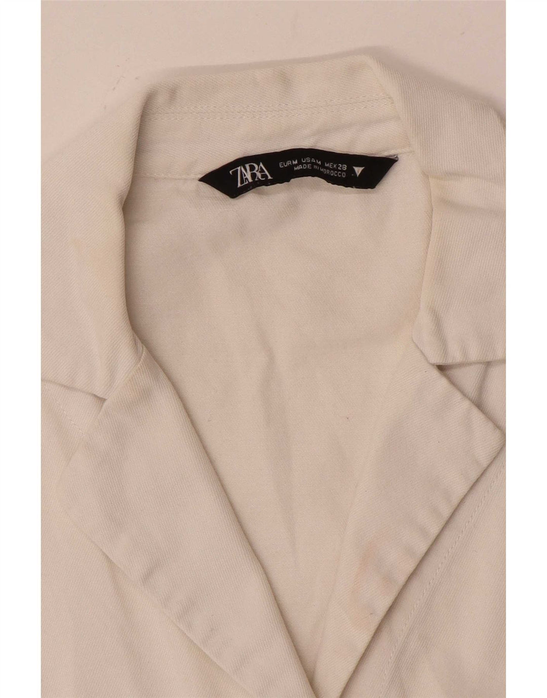 Zara Camicia a maniche corte corta oversize da donna, camicetta UK 14, colore bianco medio