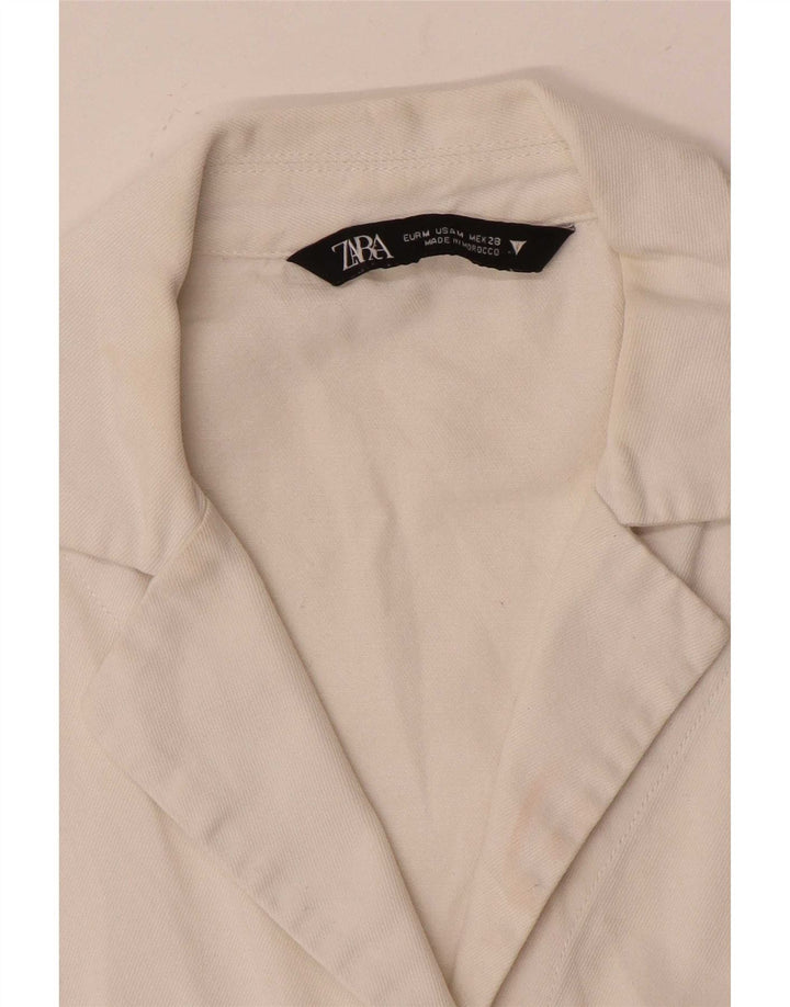 Zara Camicia a maniche corte corta oversize da donna, camicetta UK 14, colore bianco medio