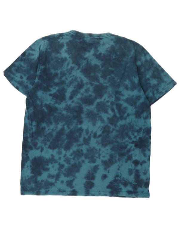 T-shirt grafica da uomo Saltrock Top in cotone tie dye blu medio