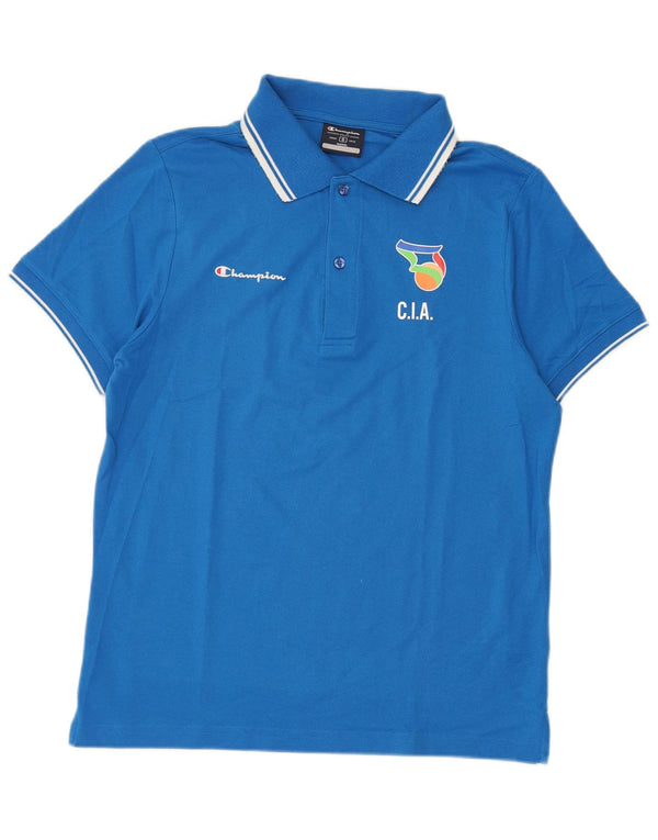 Polo grafica da uomo Champion piccola in cotone a righe blu