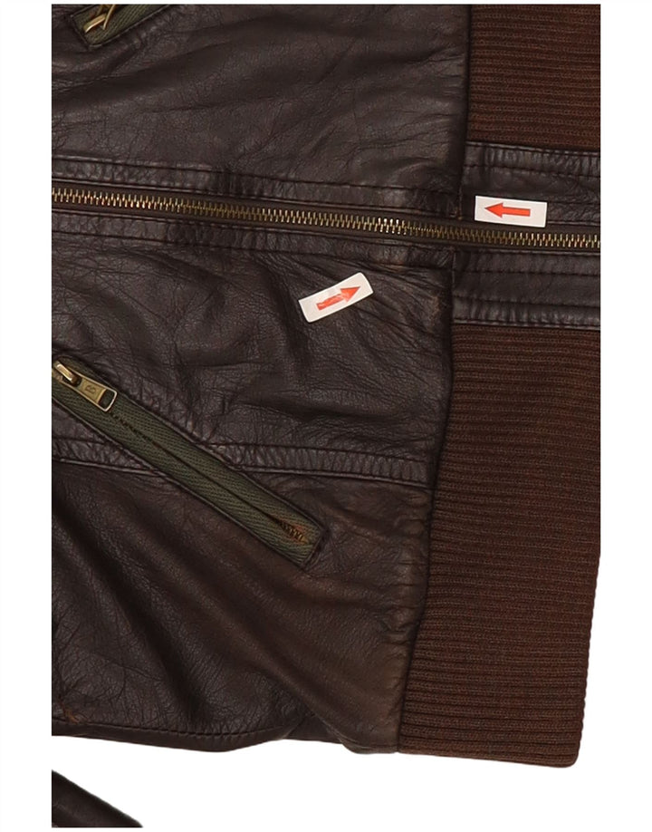 Giacca in pelle da donna Bershka UK 12 Marrone medio