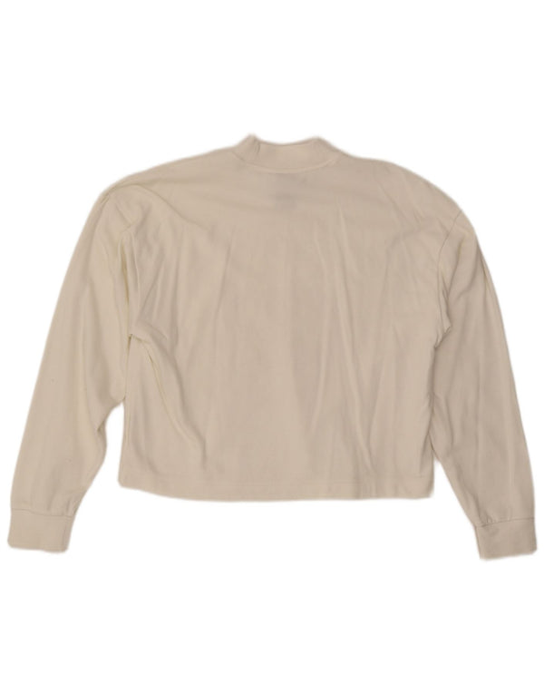 Adidas Top corto con grafica oversize da donna a maniche lunghe UK 4/6 XS Bianco