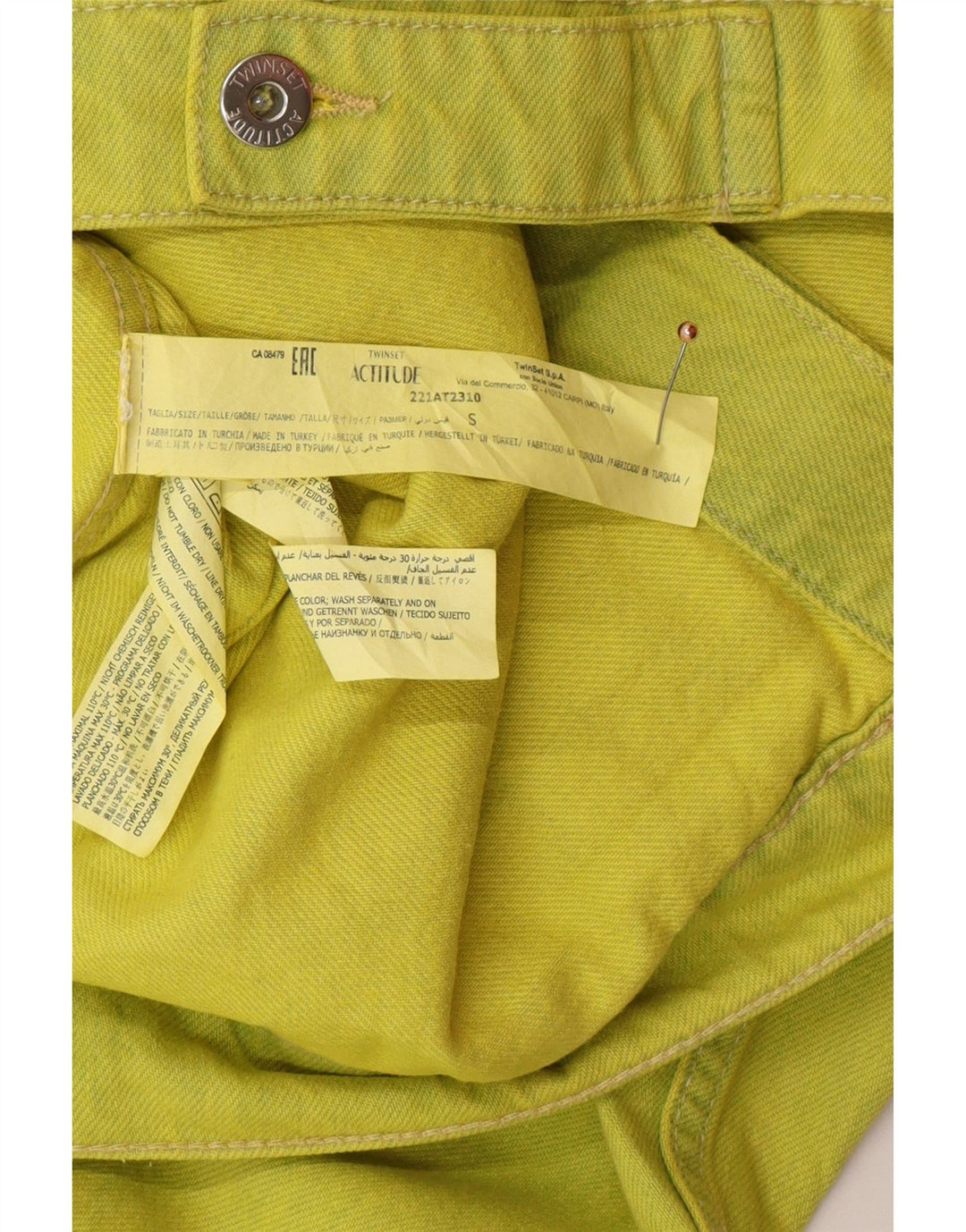 TWINSET Giacca in denim oversize da donna UK 10 Small Green Cotton Modern