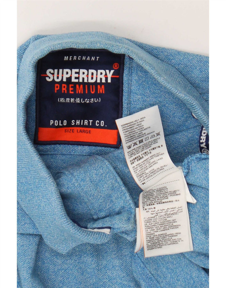 Polo grafica da uomo Superdry grande in cotone chiazzato blu