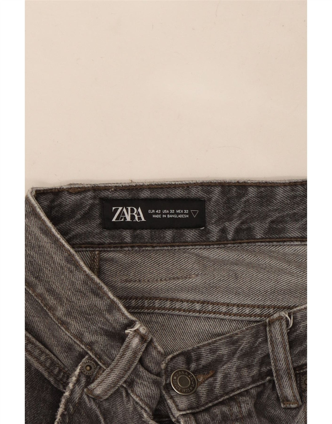 Jeans dritti da uomo ZARA EU 42 Large W32 L29 Grigio