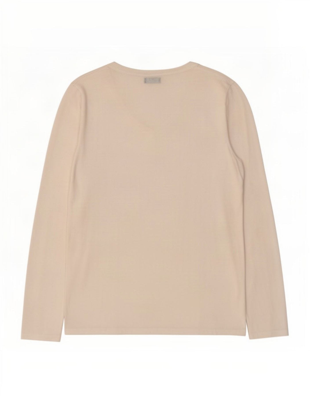 Top da donna Benetton manica lunga UK 14 medio bianco