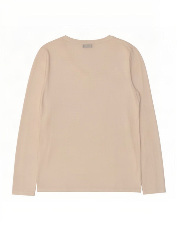 Top da donna Benetton manica lunga UK 14 medio bianco