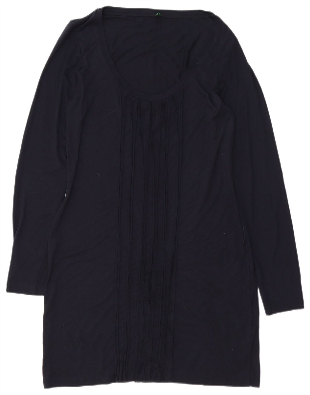 Abito a trapezio a maniche lunghe da donna BENETTON UK 14 blu navy medio