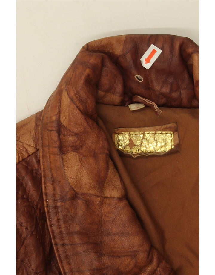 Giacca in pelle vintage da uomo UK 40 grande marrone