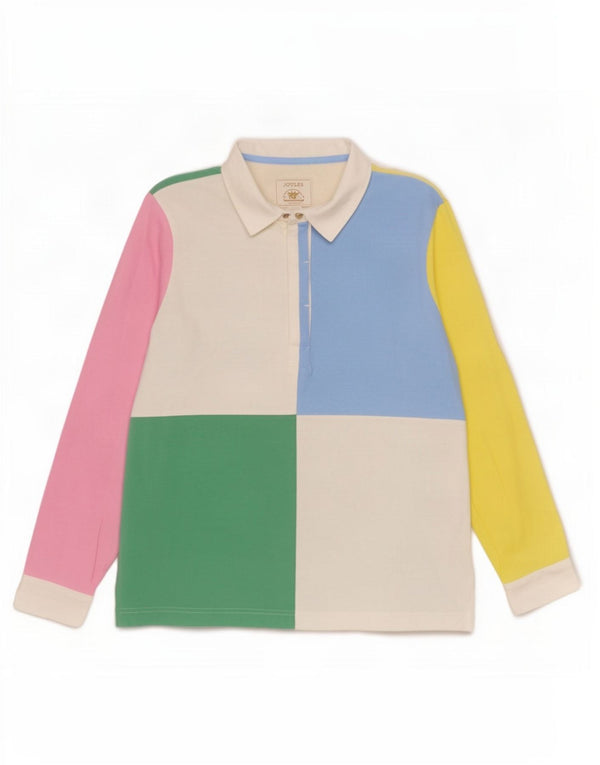 Polo da rugby da donna Joules UK 14 grande multicolore a blocchi di colore