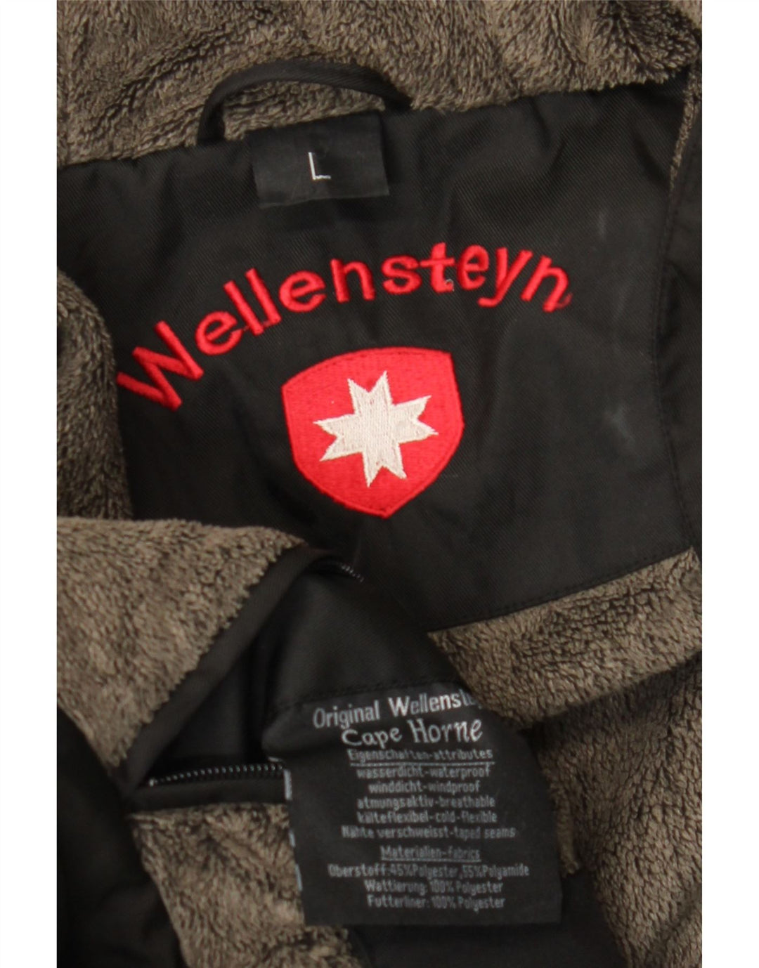 Giacca a vento con cappuccio da uomo Cape Horn UK 40 grande poliestere nero