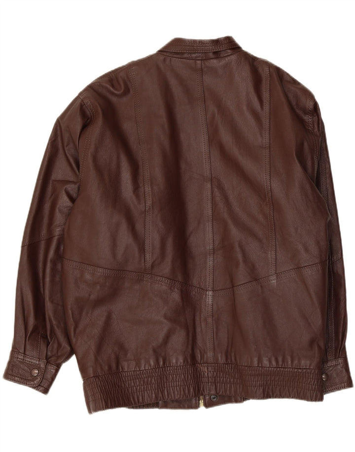Giacca in pelle vintage da uomo UK 42 XL Marrone