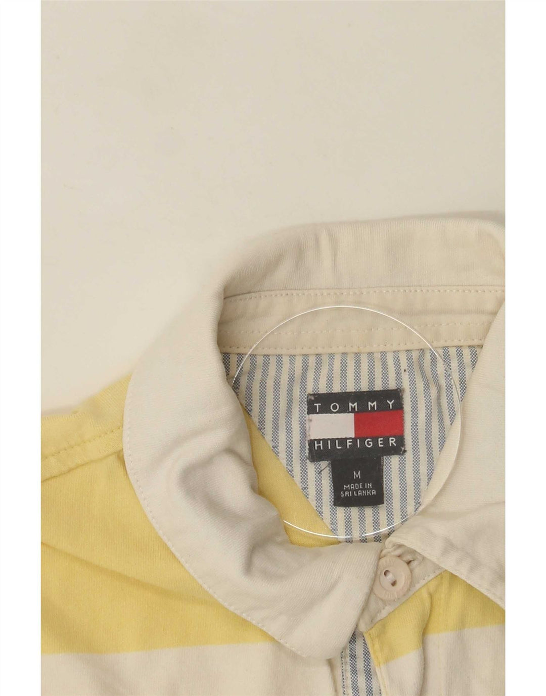 Polo da rugby da uomo Tommy Hilfiger a righe gialle medie