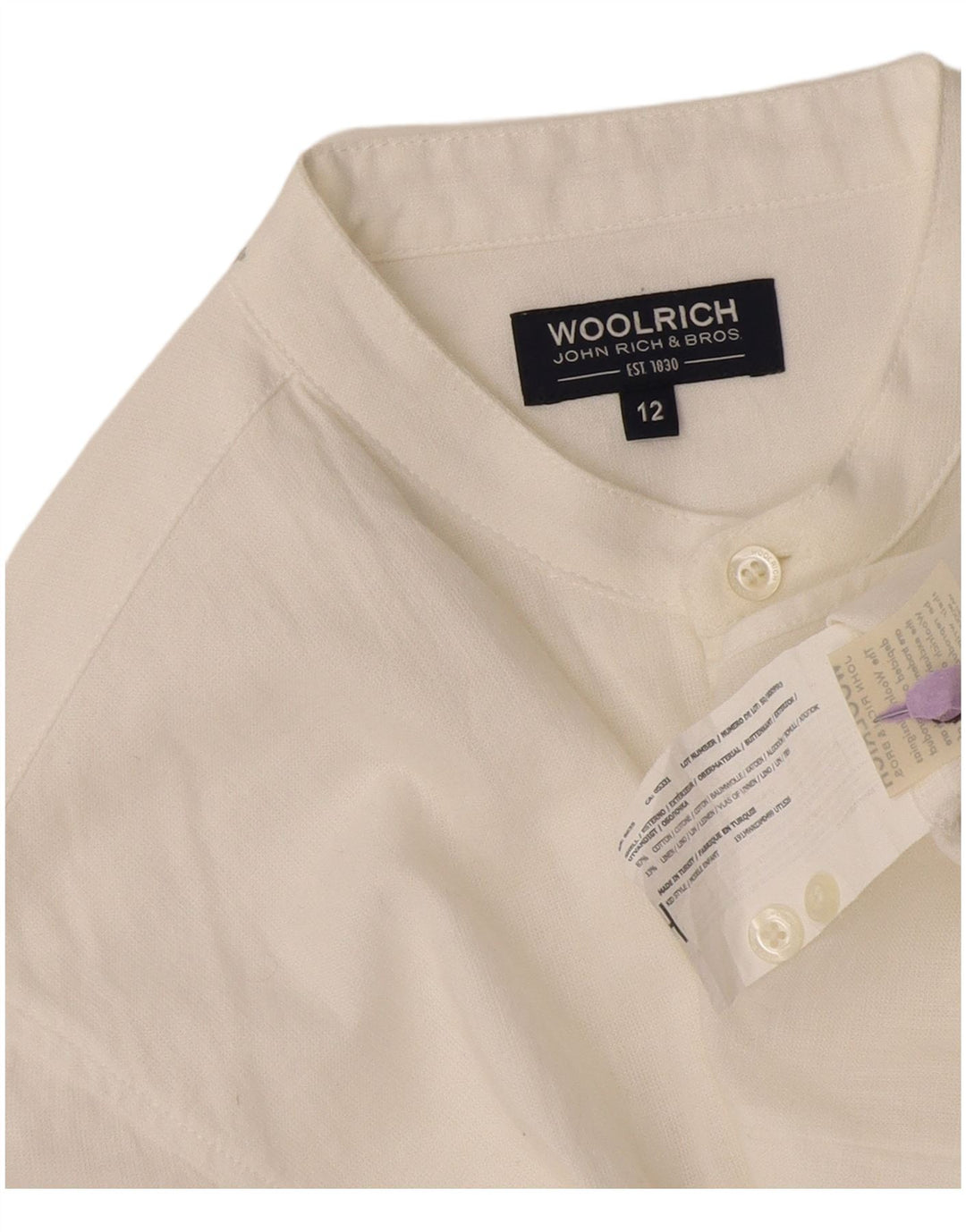 Camicia da donna Woolrich UK 12 cotone bianco medio