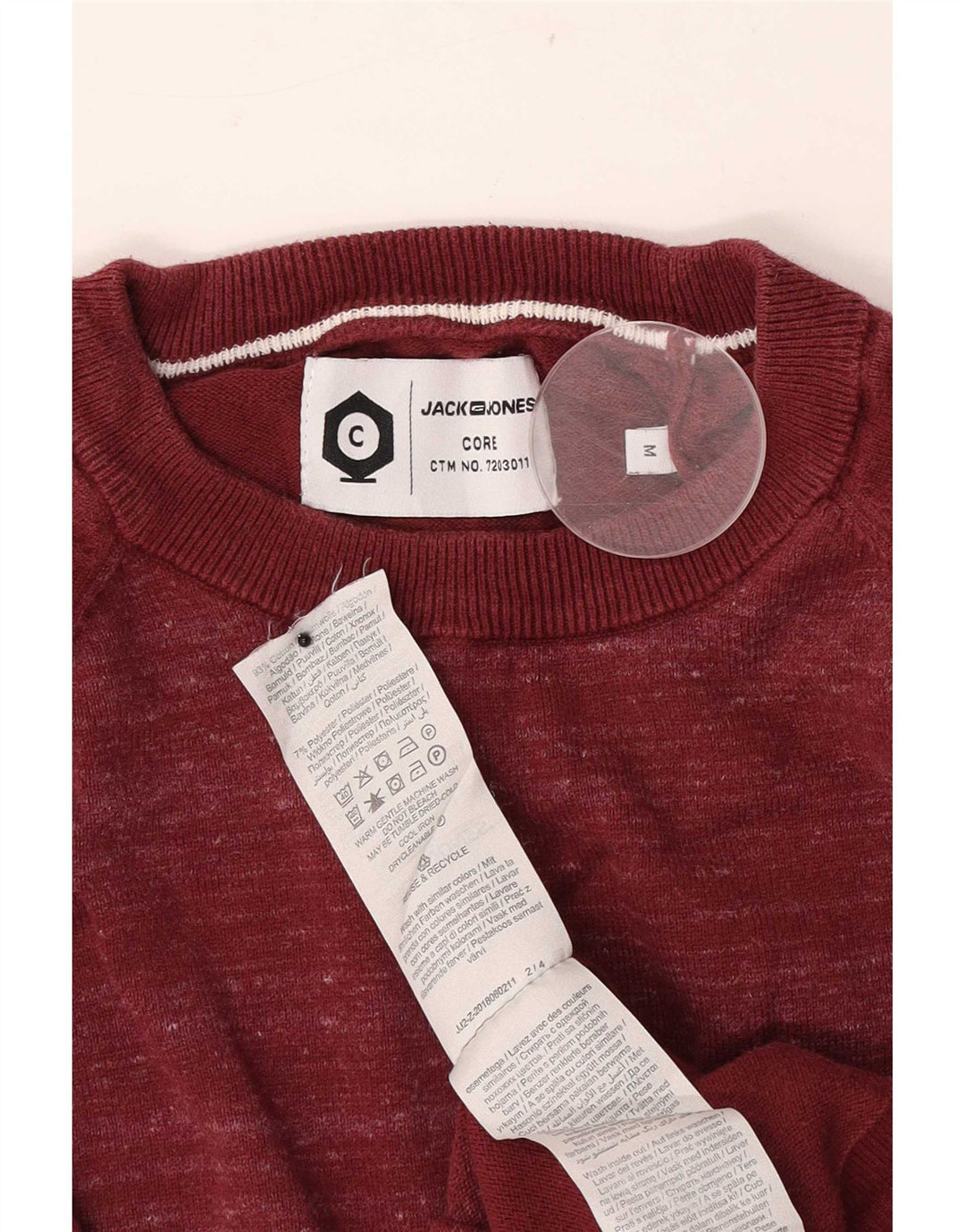 Maglione maglione girocollo da uomo Jack & Jones in cotone screziato rosso medio