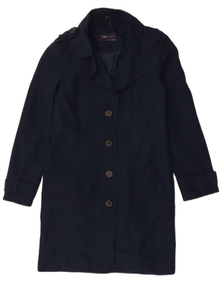 Trench da donna Marks & Spencer UK 8 piccolo poliestere blu navy