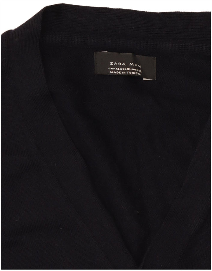 Maglione cardigan da uomo Zara XL blu navy