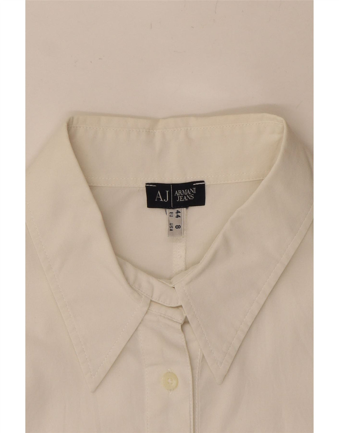 ARMANI JEANS Womens Shirt US 8 Medium White Cotton