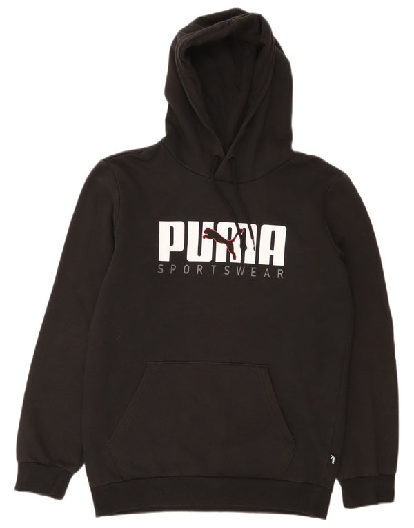 Felpa con cappuccio grafica da uomo Puma XS in cotone nero