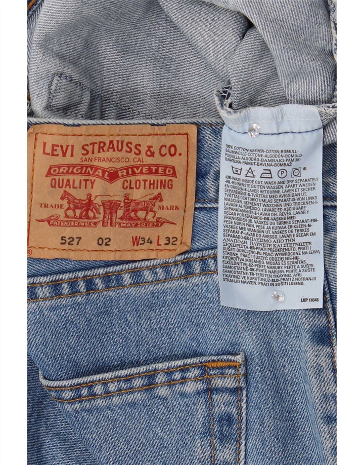 Levi's Uomo 527 Jeans Bootcut W34 L32 Cotone Blu