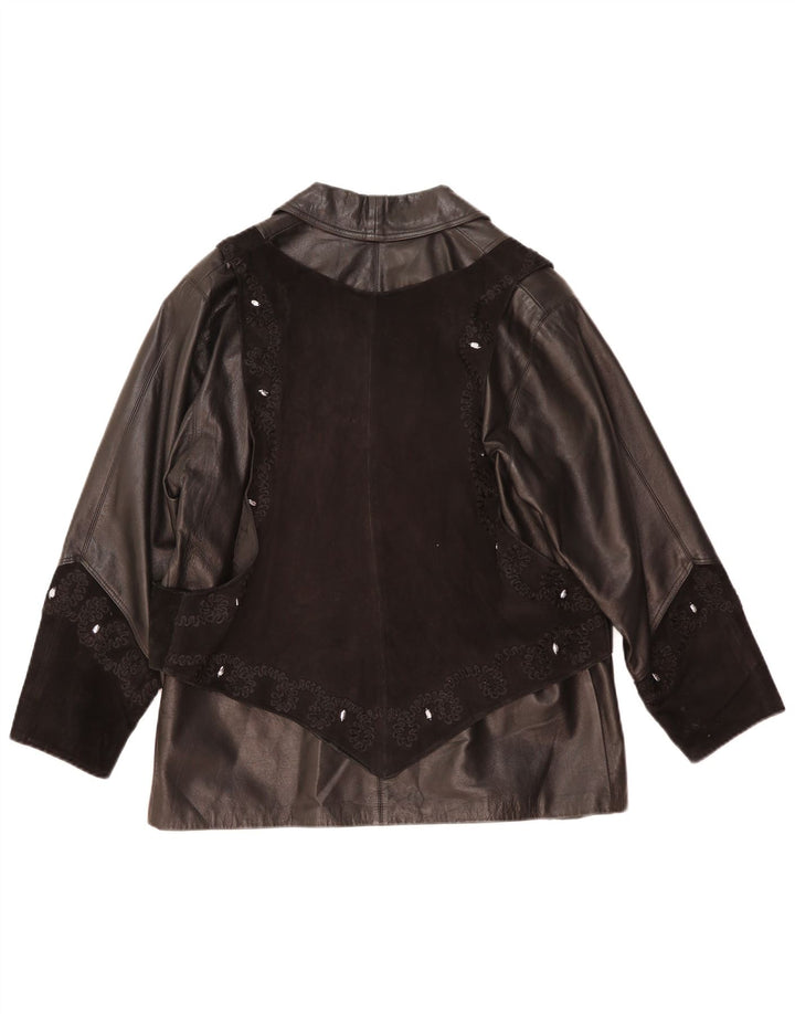 Giacca in Pelle Donna Lavorazione Artigiana IT 42 Media Pelle Nera