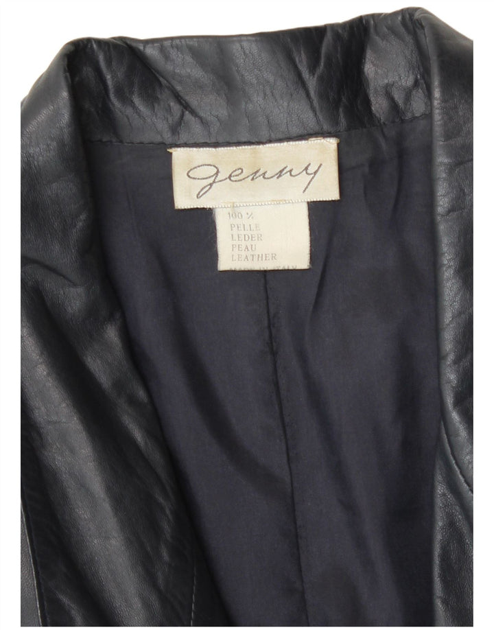 Giacca in pelle da donna Genny UK 16 Grande pelle blu navy