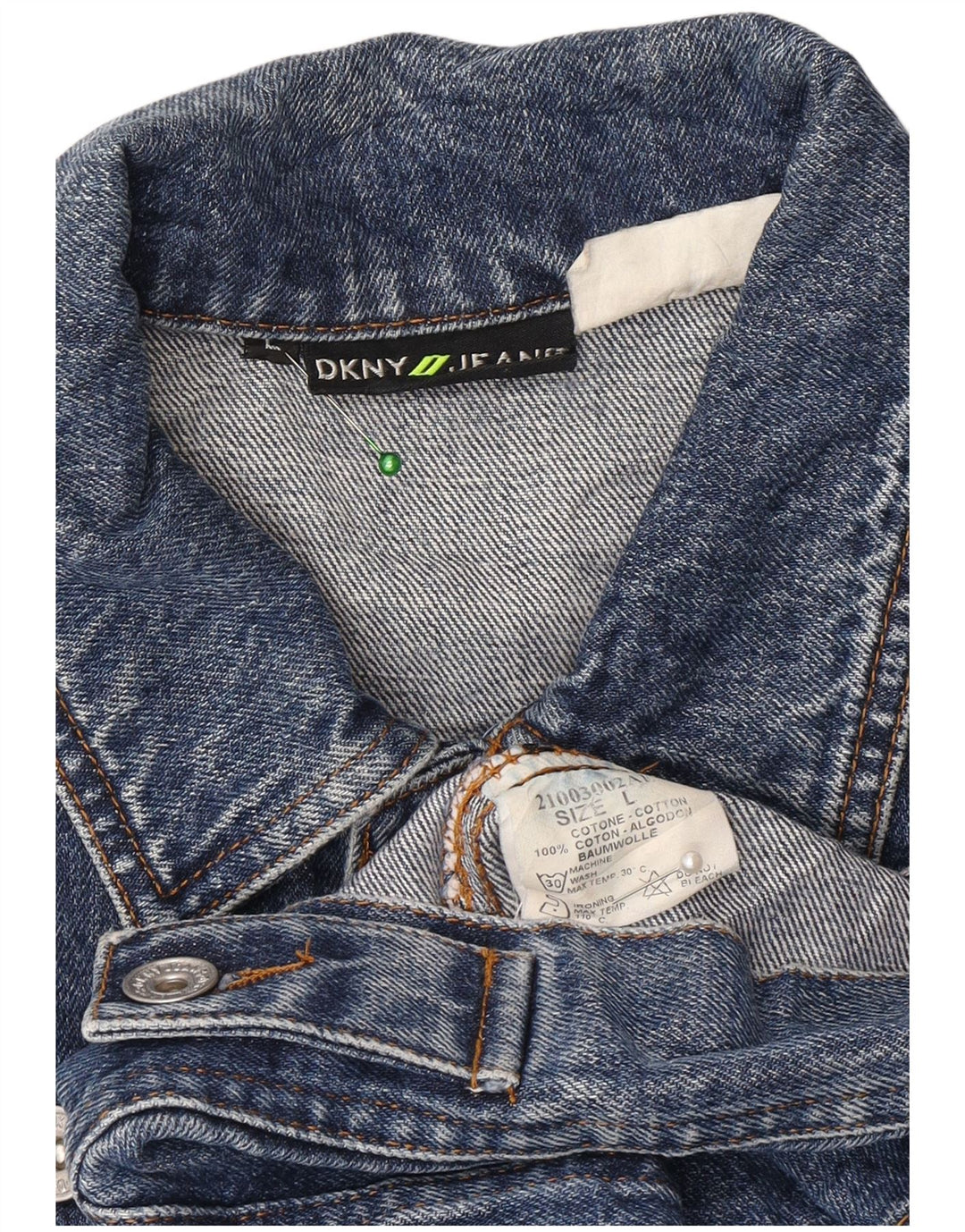 Giacca in denim corto da donna Dkny UK 14 grande cotone blu