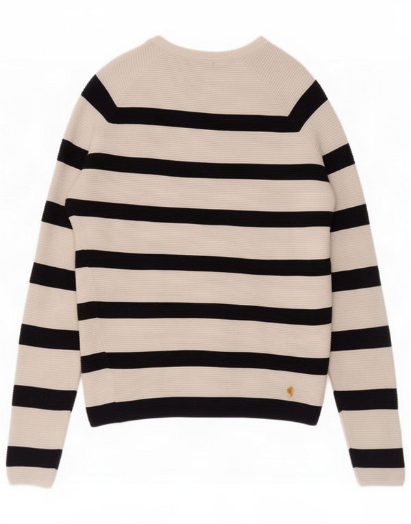 Zara Maglione girocollo da uomo a righe bianche medie