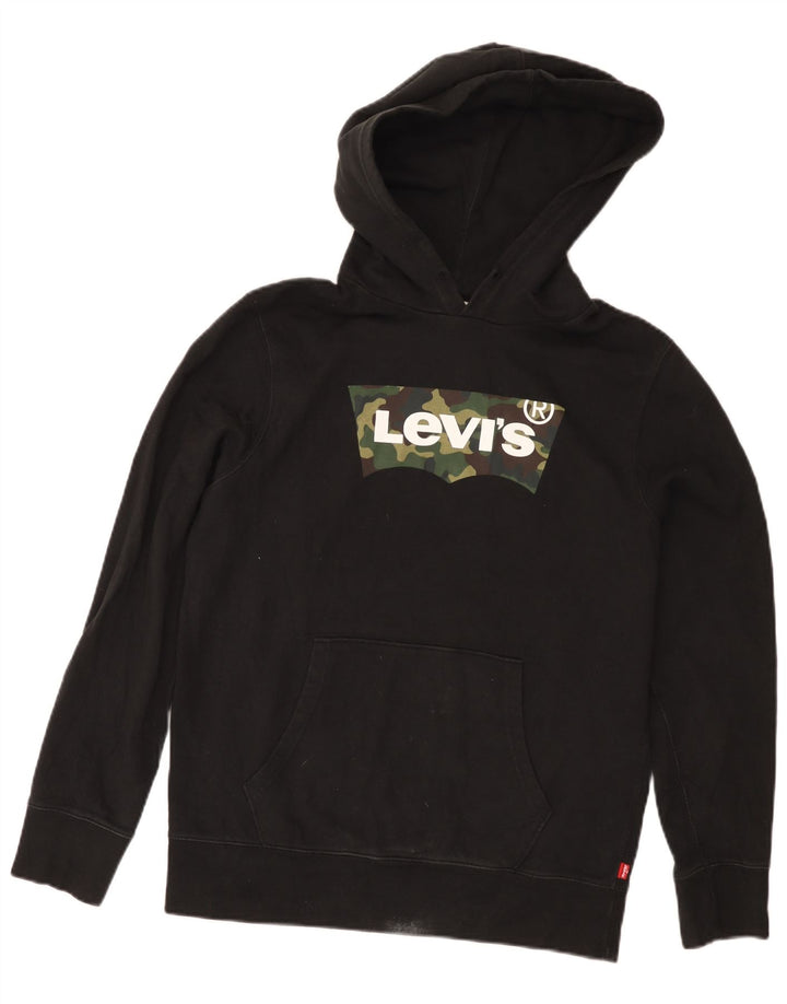 Maglione con cappuccio grafico da uomo Levi's piccolo in cotone nero
