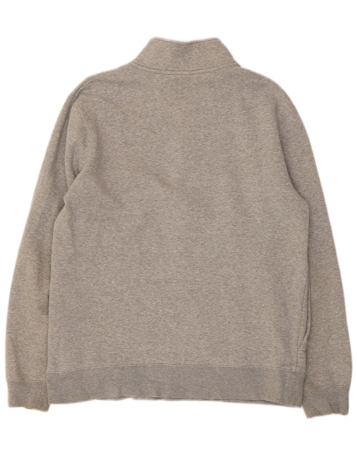 Maglia con cappuccio e zip Nike da uomo in cotone grigio medio