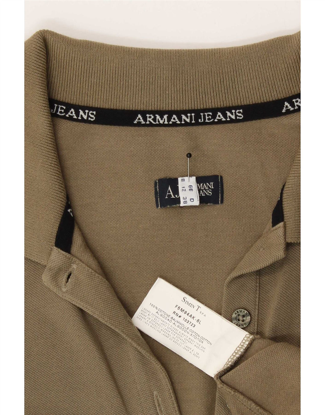 Polo da donna Armani UK 12 cotone kaki medio
