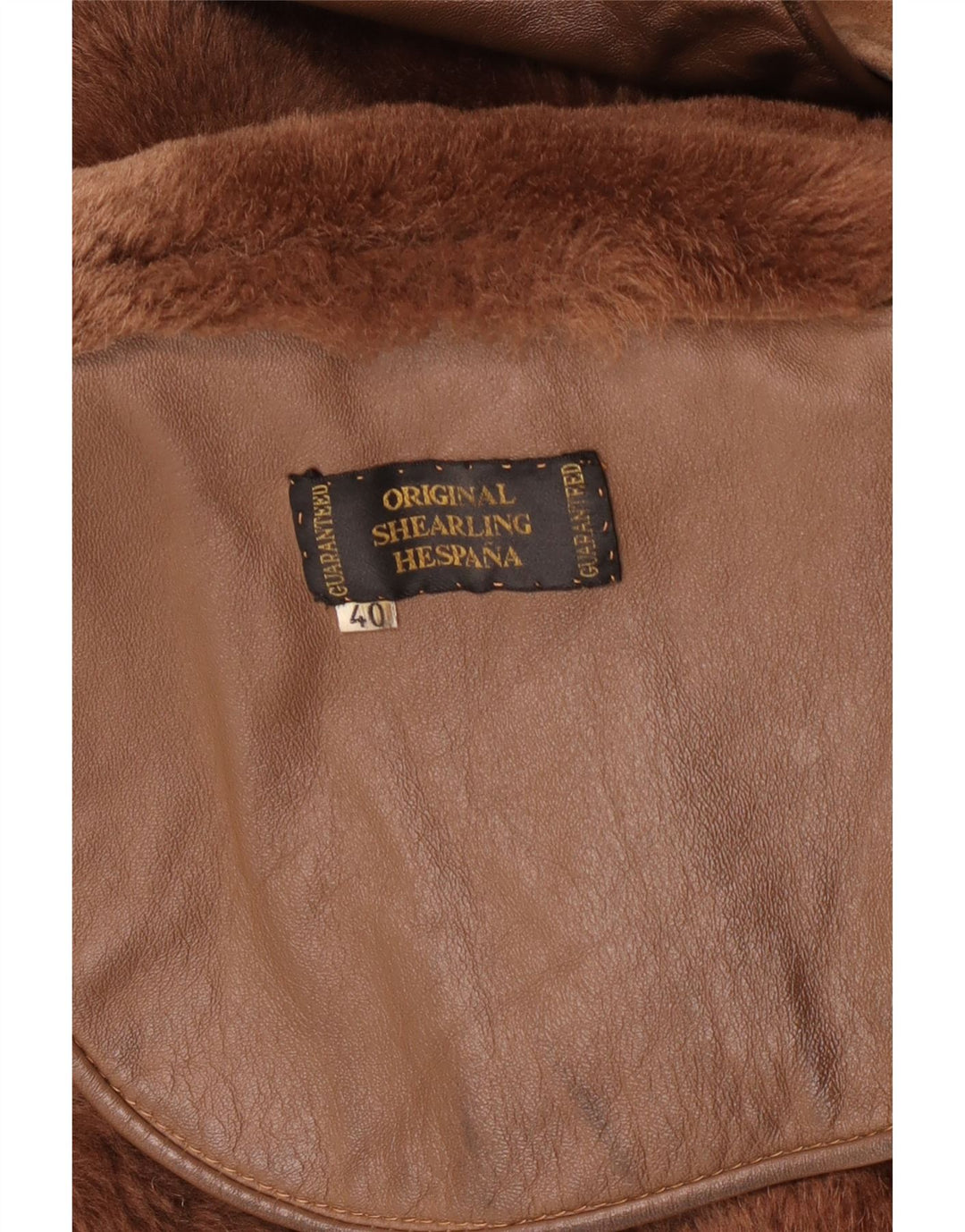 Giacca in shearling oversize da donna vintage EU 40 Shearling marrone medio