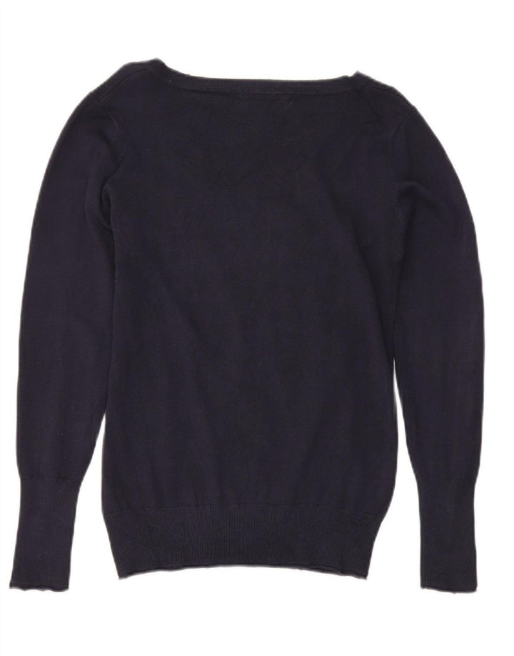 Maglione maglione da donna con scollo a V Guess UK 12 medio blu navy