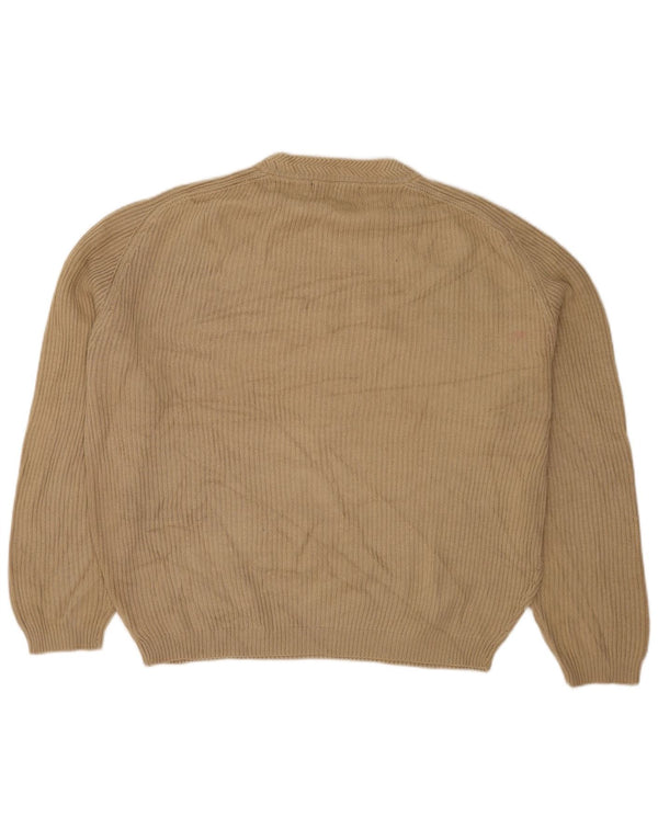 Maglione maglione girocollo da uomo vestibilità ampia Calvin Klein Jeans beige medio