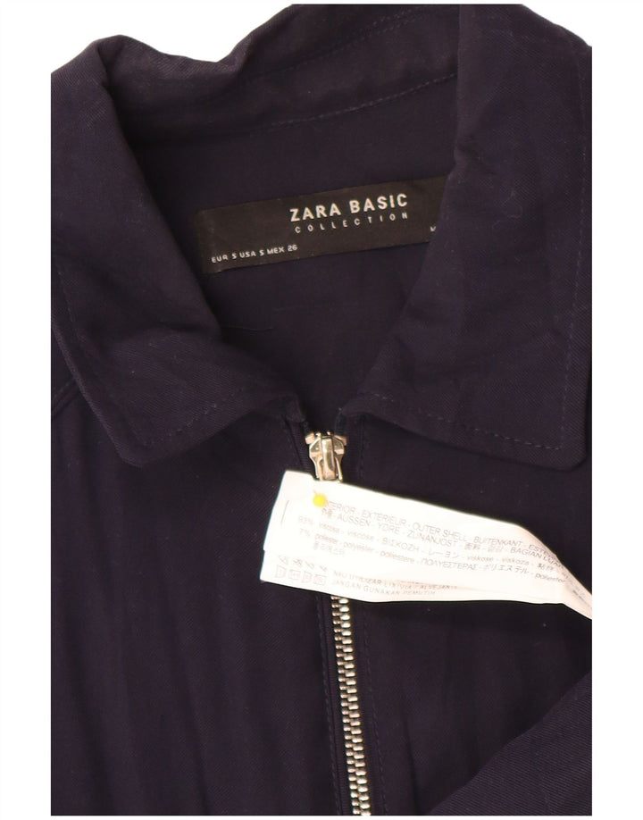 Giubbotto bomber da donna Zara UK 10 piccolo in viscosa blu navy