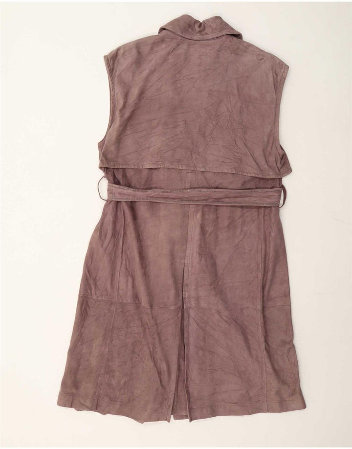 Trench da donna in pelle scamosciata senza maniche Brunello Cucinelli IT 42 Marrone medio