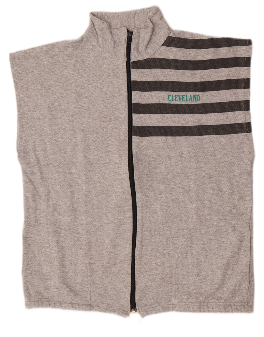 Giacca da ginnastica vintage da uomo senza maniche a righe grigio medio