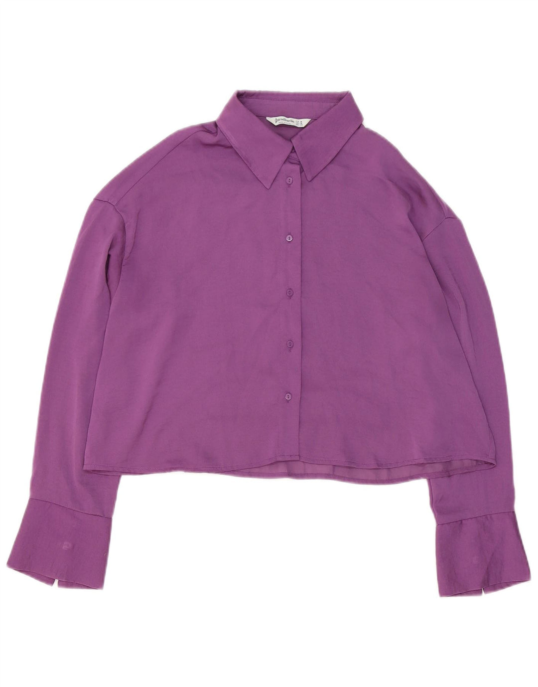 Camicetta camicia oversize corta da donna Stradivarius UK 14 viola medio
