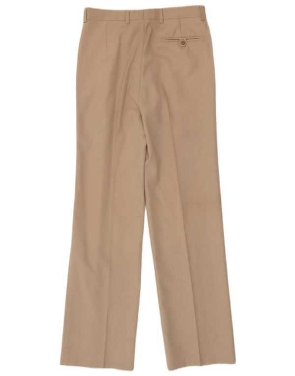 Pantaloni da abito con pedge da uomo Robin's IT 46 Small W28 L32 Beige Lana vergine