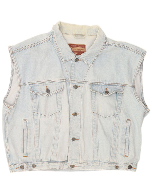 Gilet in denim da uomo Jinglers UK 44 2XL cotone blu