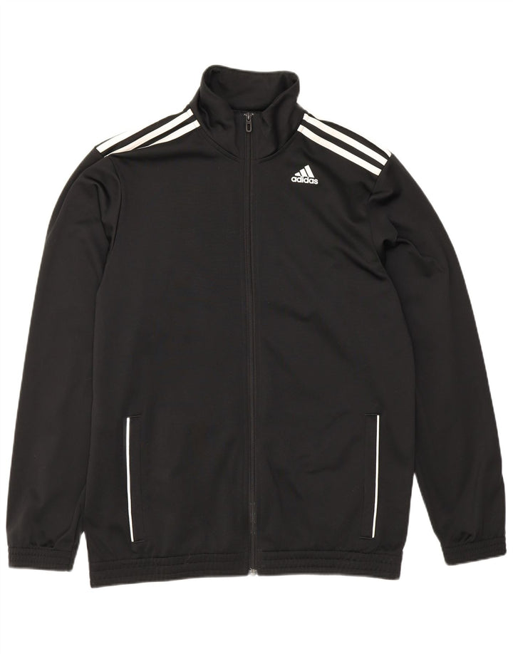 Giacca da ginnastica da uomo Adidas Large nera in poliestere