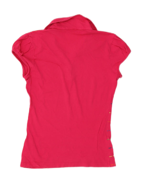 Polo da donna Puma UK 14 Large Pink Striped