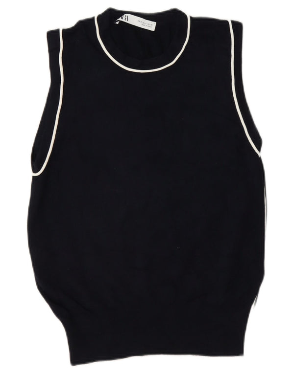 Canottiera da donna Zara UK 10 piccola in viscosa nera