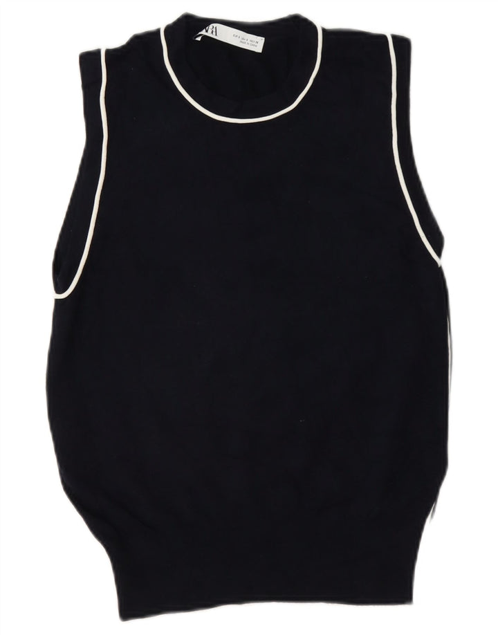 Canottiera da donna Zara UK 10 piccola in viscosa nera
