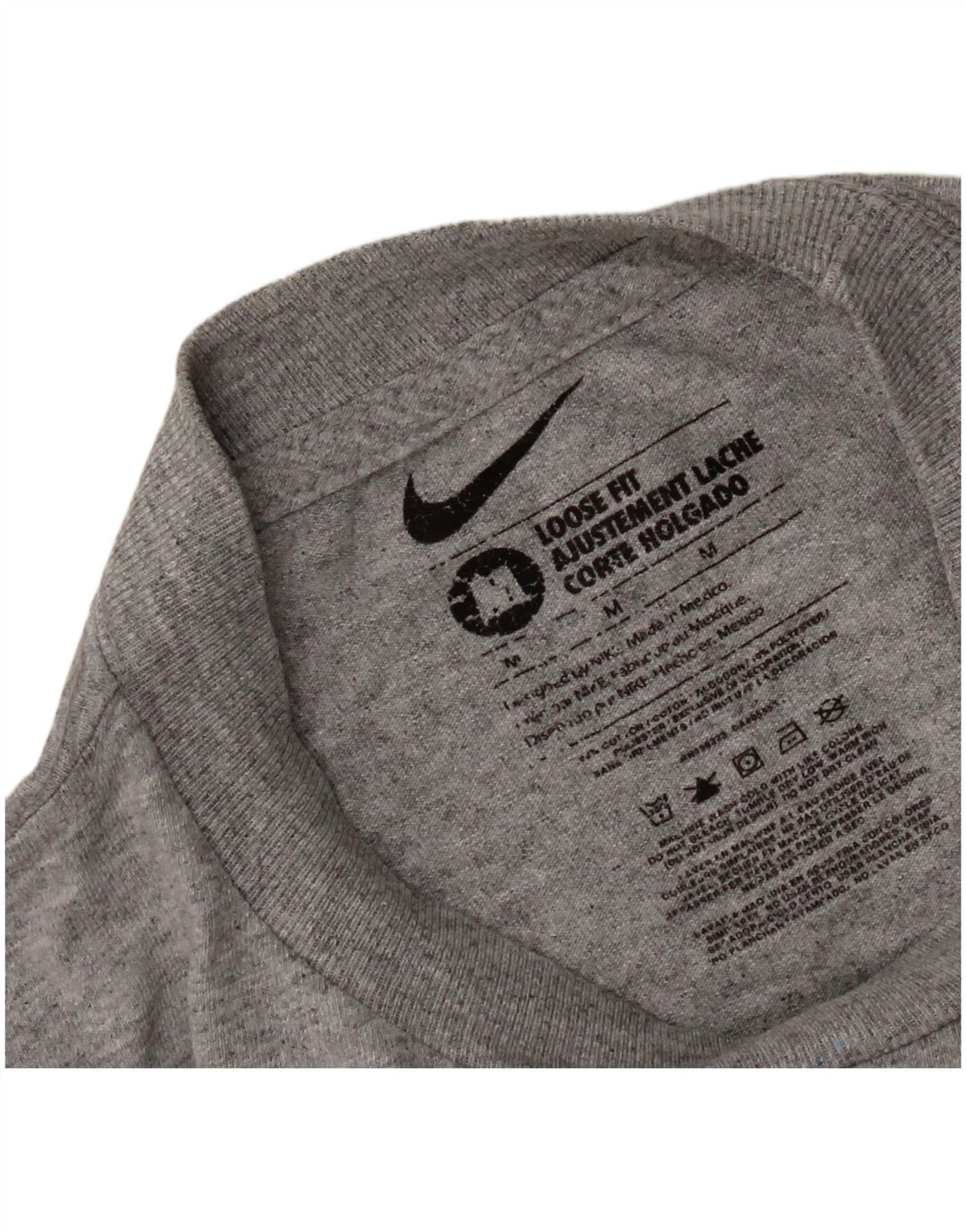 T-shirt grafica da uomo Nike Loose Fit, top in cotone mélange grigio medio