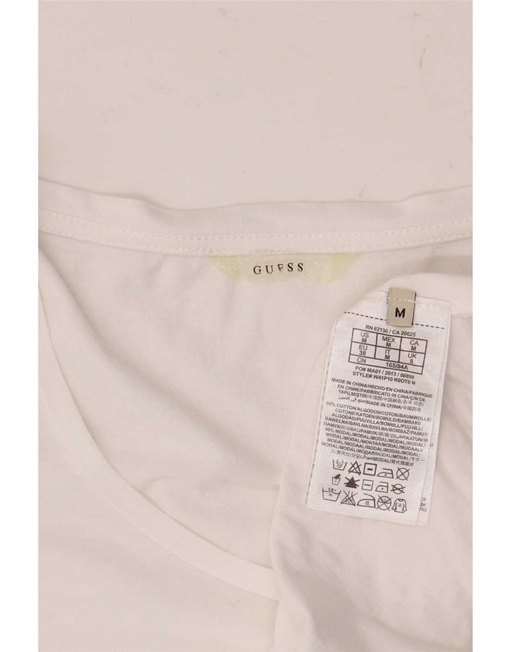 T-shirt da donna Guess UK 8 piccola in cotone bianco