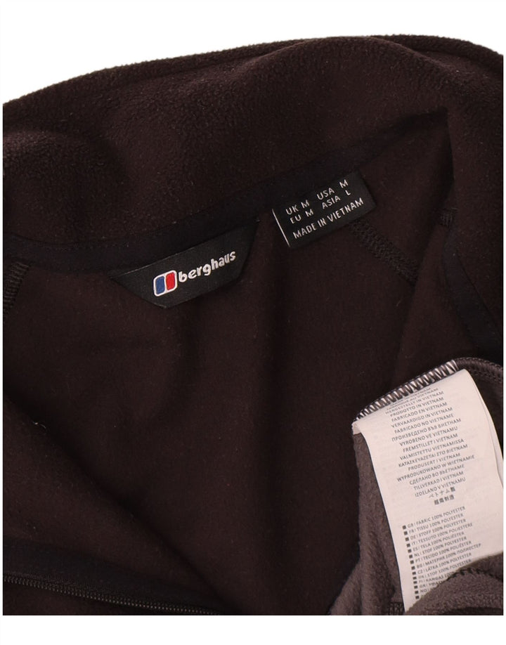 Maglione in pile da uomo Berghaus con zip e collo, poliestere color block medio nero