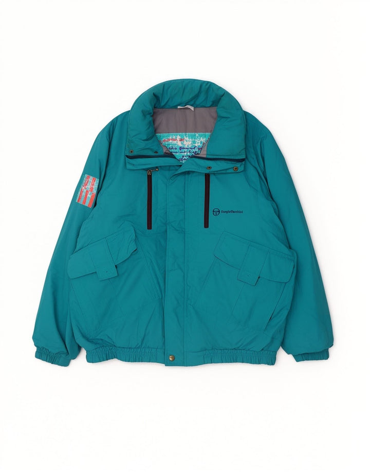 Giacca da sci imbottita da uomo Sergio Tacchini UK 42 XL poliestere verde
