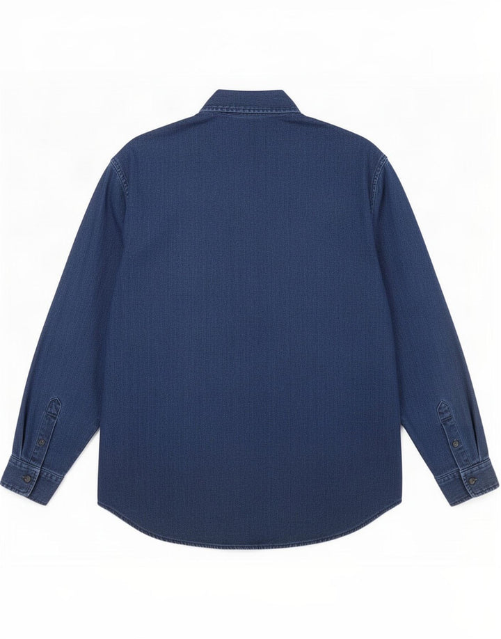Camicia Versace Uomo Large in cotone blu navy