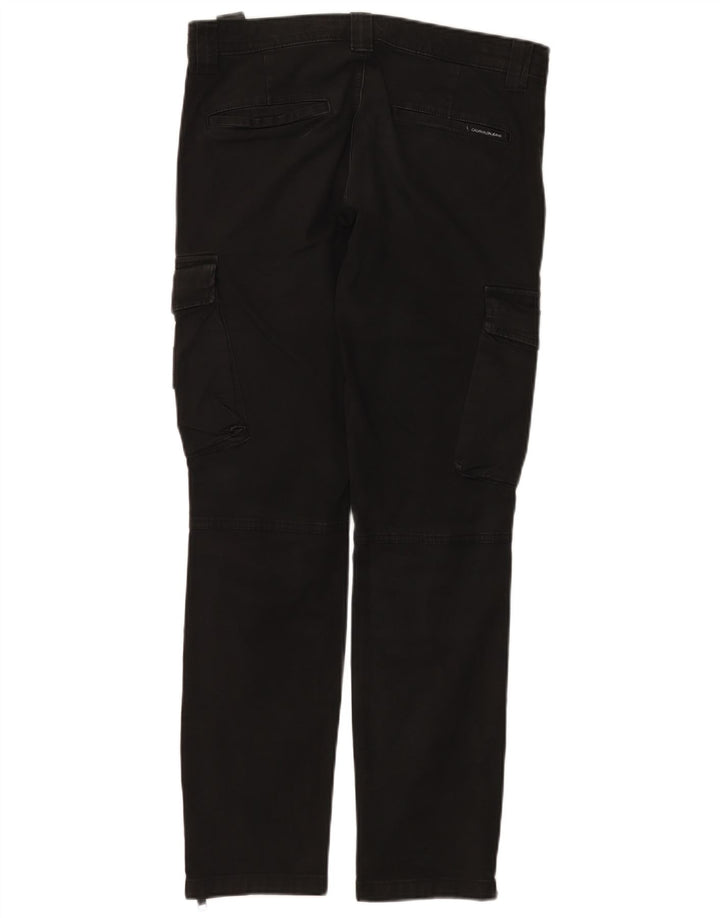 CALVIN KLEIN Pantaloni cargo slim da uomo W30 L29 cotone nero